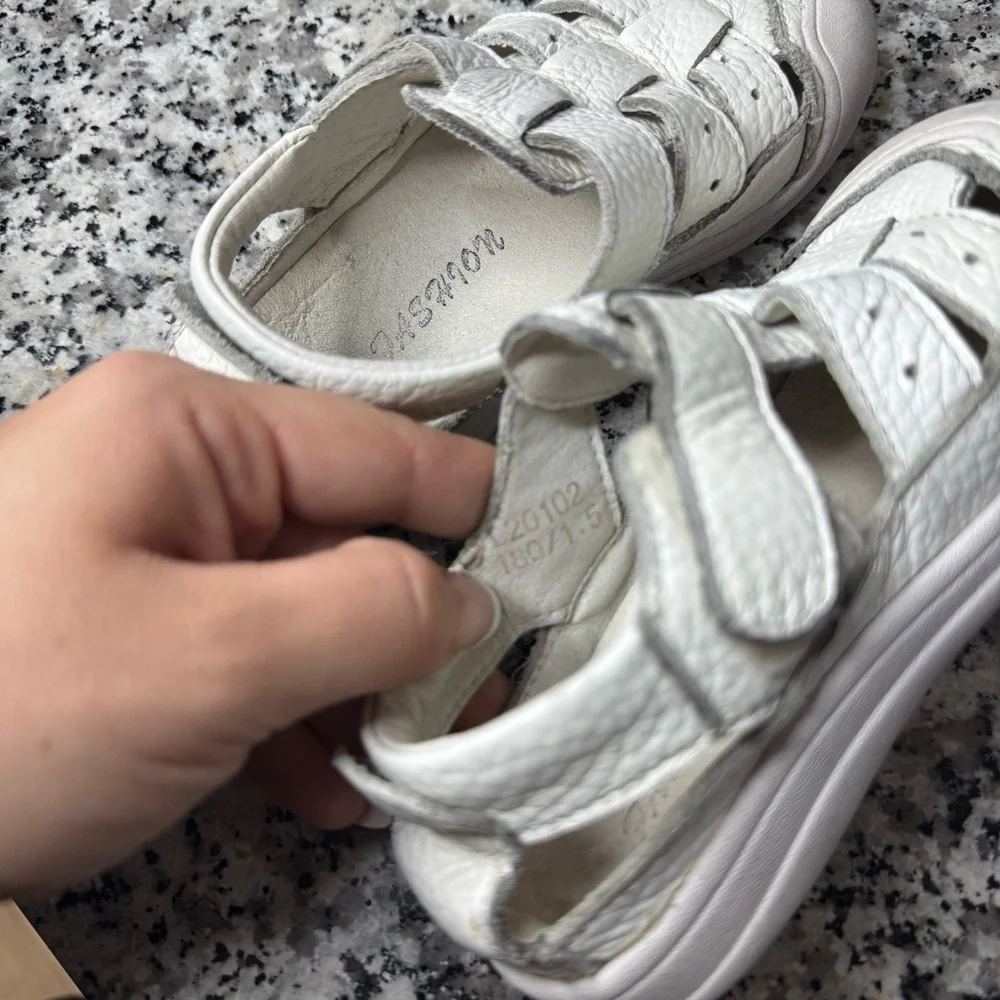 Fashion Girls Toddler White Summer Sandals Size 11.5